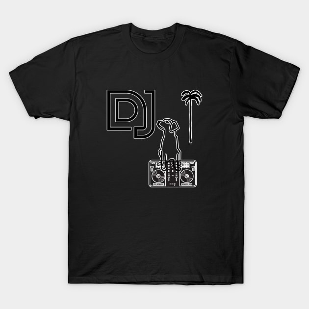 dj dog on the beach T-Shirt by Fresh aus